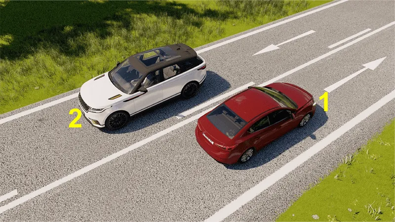 Soru görseli: Görseldeki yol çizgileri ve yer işaretlemeleri, numaralanmış ifadelerden hangilerini belir