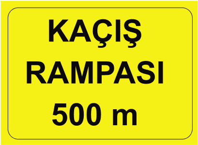 Kaçış Rampası trafik işareti