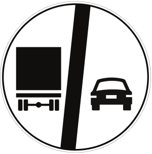 Kamyonlar için Geçme Yasağı Sonu trafik işareti