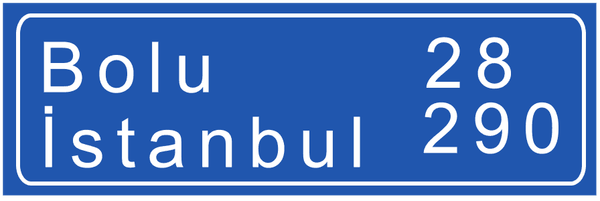 Mesafe Levhası trafik işareti