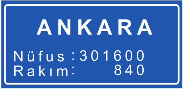 Meskun Mahal Levhası(İl Merkezi) trafik işareti