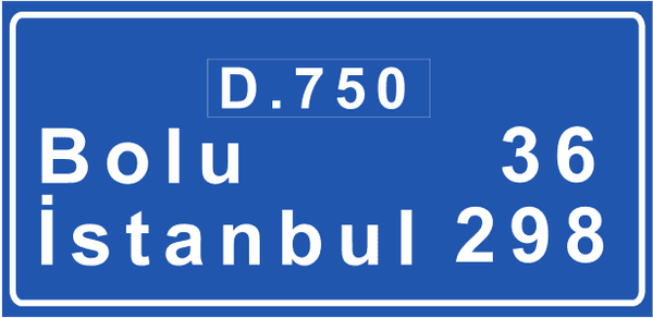 Meskun Mahal Ve Kavşak Çıkışı Mesafe Levhası trafik işareti