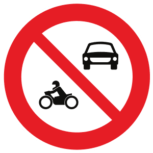 Motorlu Taşıt Giremez trafik işareti