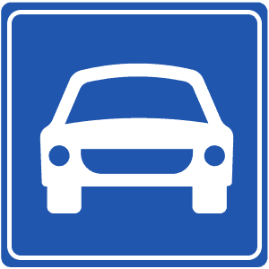 Motorlu Taşıt Yolu Başlangıcı trafik işareti