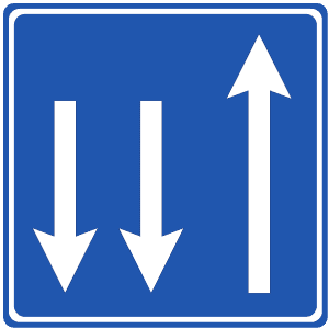 Şerit Düzenleme Levhaları trafik işareti