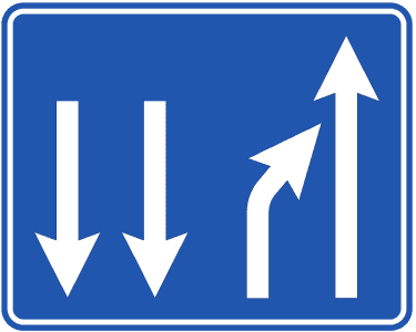 Şerit Düzenleme Levhaları trafik işareti