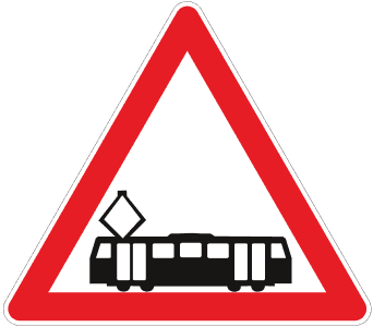 Tramvay Hattı İle Oluşan Kavşak trafik işareti