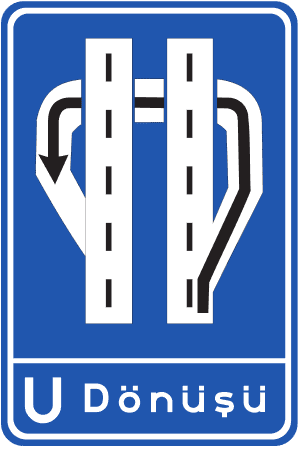 U Dönüşü Levhası trafik işareti