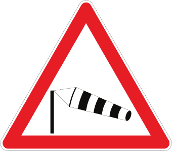 Yandan Rüzgar trafik işareti