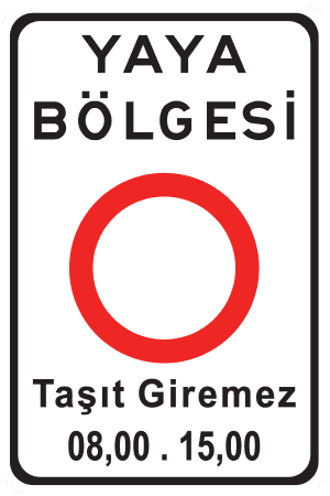 Yaya Bölgesi trafik işareti