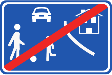 Yaya Öncelikli Yolun Sonu trafik işareti